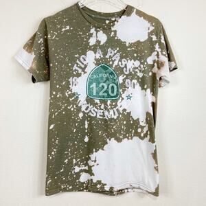 Custom Bleached Tioga Pass Yosemite Tee Sz S